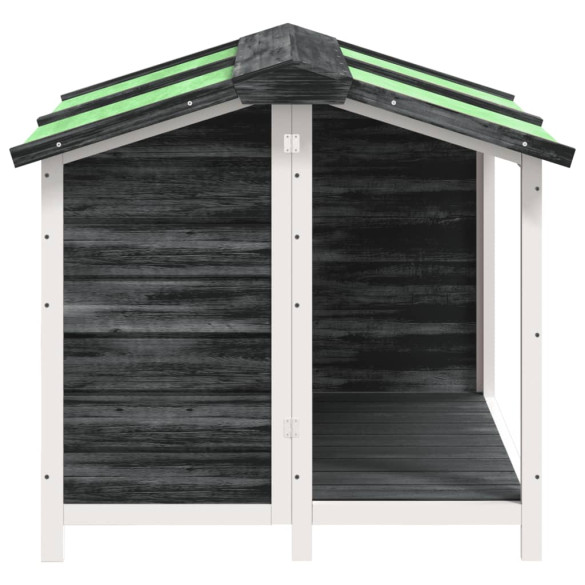 Cușcă Câini Lemn Masiv Pin - Gri - 96x87x80,5 cm