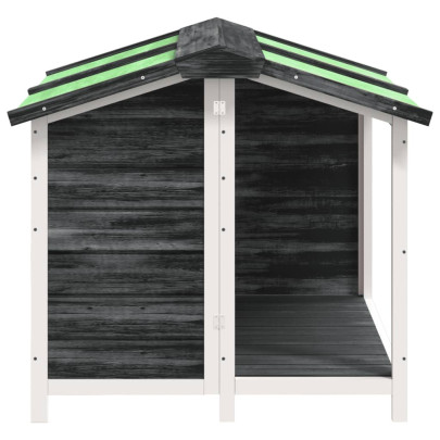 Cușcă Câini Lemn Masiv Pin - Gri - 96x87x80,5 cm