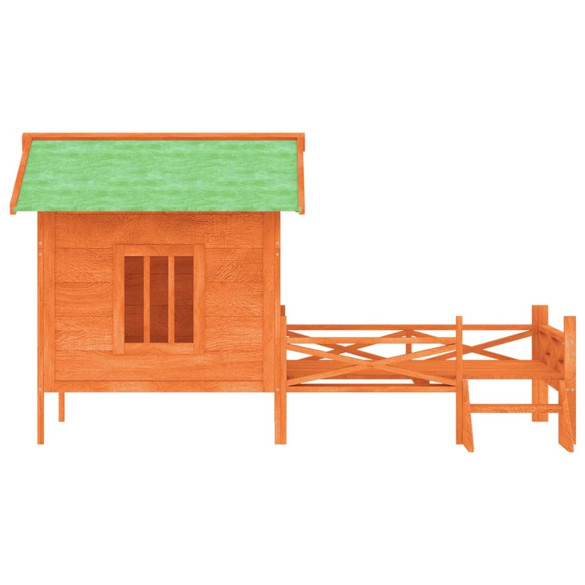 Cușcă Câini Lemn Pin Masiv 159x120x88,5 cm - Maro/Verde