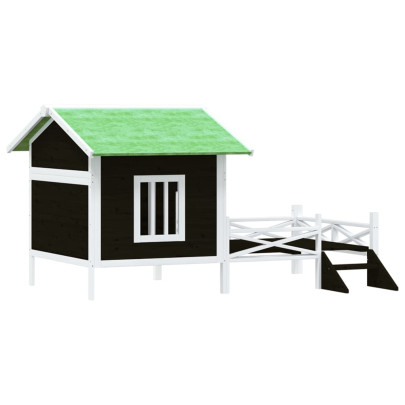 Cușcă Câini Lemn Masiv Pin 159x120x88,5 cm - Gri