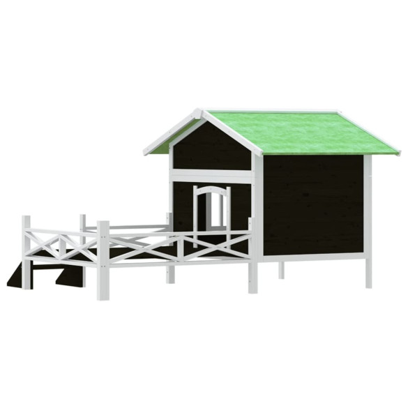 Cușcă Câini Lemn Masiv Pin 159x120x88,5 cm - Gri