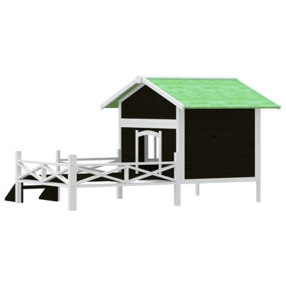 Cușcă Câini Lemn Masiv Pin 159x120x88,5 cm - Gri