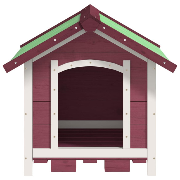 Cușcă Câini Lemn Masiv Pin - Cafeniu - 65x65x61,5 cm