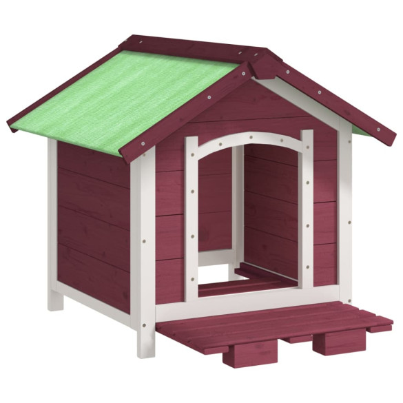 Cușcă Câini Lemn Masiv Pin - Cafeniu - 65x65x61,5 cm