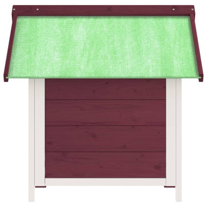 Cușcă Câini Lemn Masiv Pin - Cafeniu - 65x65x61,5 cm