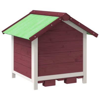 Cușcă Câini Lemn Masiv Pin - Cafeniu - 65x65x61,5 cm