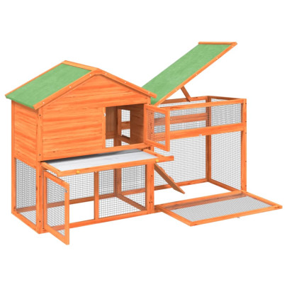 Cușcă Iepuri Lemn Masiv Pin 185x60x109 cm - Livrare Gratuită