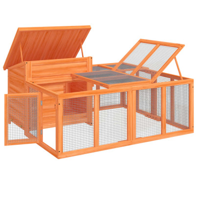 Cușcă iepuri exterior 144x123x67,5 cm lemn pin | Livrare gratuită