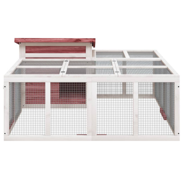 Cușcă iepuri lemn masiv - 144x123x67,5 cm - Cafeniu