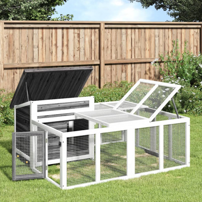 Cușcă Iepuri Exterior 144x123x67,5 cm - Lemn Pin | Livrare Gratuită