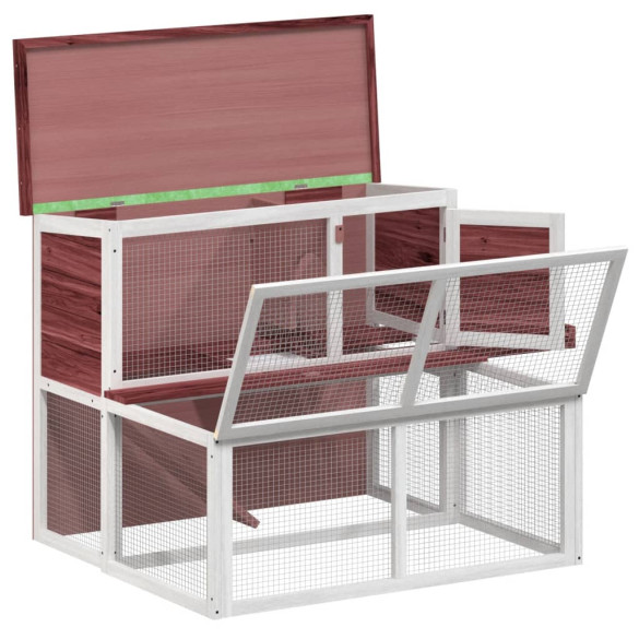 Cușcă Iepuri Lemn Masiv - 102x90x84,5 cm - Livrare Gratuită