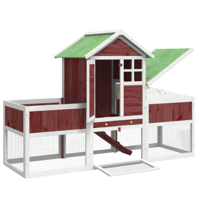 Cușcă Iepuri Lemn Masiv 170x63x113 cm - Livrare Gratuită