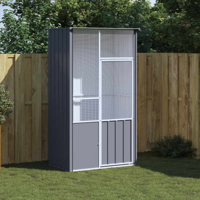 Colivie pentru păsări antracit 115x78x200 cm oțel galvanizat