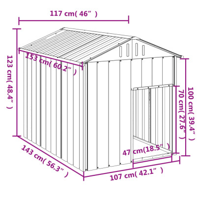 Cușcă Câine Antracit Oțel Galvanizat - Livrare Gratuită