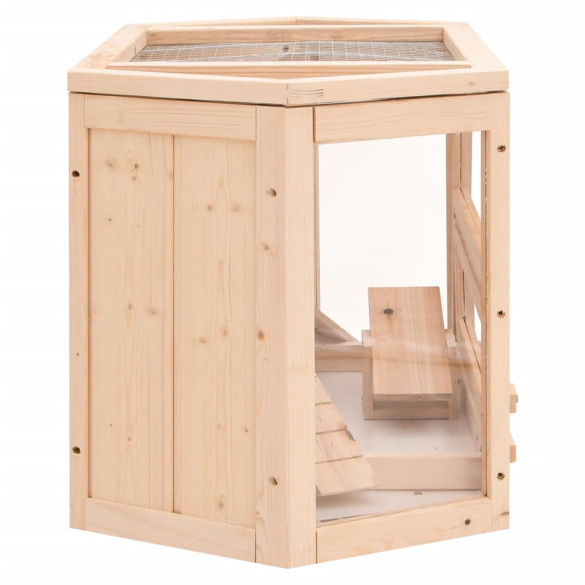 Cușcă Hamster Lemn Masiv - 80x40x43 cm - Ventilație Perfectă