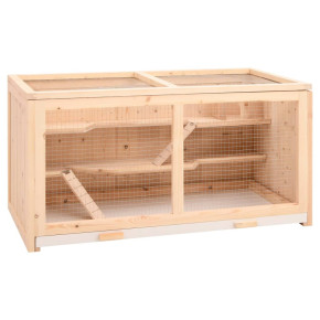 Cușcă Hamster Lemn Brad Masiv 89,5x45x45 cm - Ventilație Perfectă