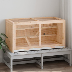 Cușcă Hamster Lemn Brad Masiv 89,5x45x45 cm - Ventilație Perfectă 2