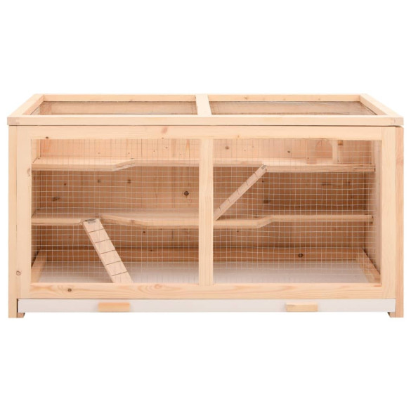 Cușcă Hamster Lemn Brad Masiv 89,5x45x45 cm - Ventilație Perfectă