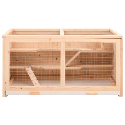 Cușcă Hamster Lemn Brad Masiv 89,5x45x45 cm - Ventilație Perfectă