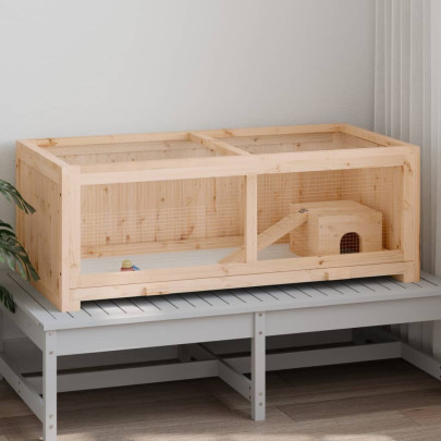 Cușcă Hamster Lemn Masiv - 104x52x54 cm - Ventilație Perfectă