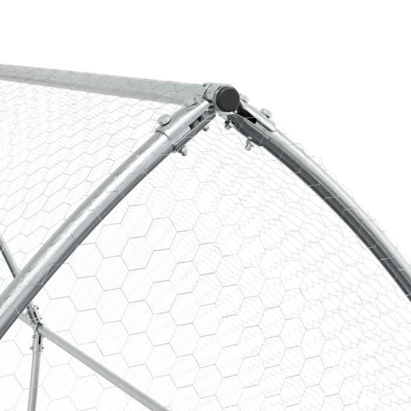 Coteț Păsări Oțel Galvanizat - 400x105x182 cm - Livrare Gratuită