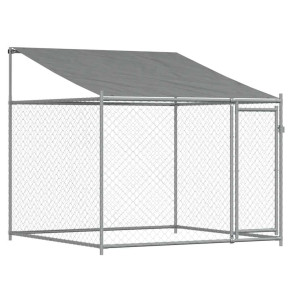Cușcă Câini Exterior 2x2m - Oțel Galvanizat cu Acoperiș 2