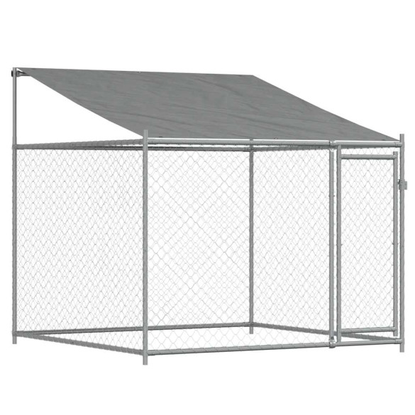 Cușcă Câini Exterior 2x2m - Oțel Galvanizat cu Acoperiș