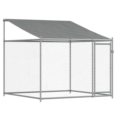 Cușcă Câini Exterior 2x2m - Oțel Galvanizat cu Acoperiș