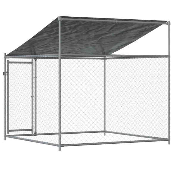 Cușcă Câini Exterior 2x2m - Oțel Galvanizat cu Acoperiș