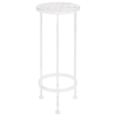 Set 3 Suporturi Plante Vintage Metalice - Alb Antic