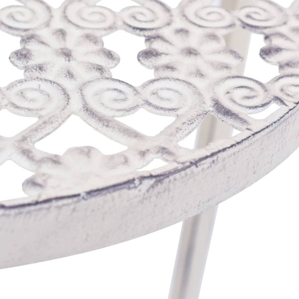 Set 3 Suporturi Plante Vintage Metalice - Alb Antic