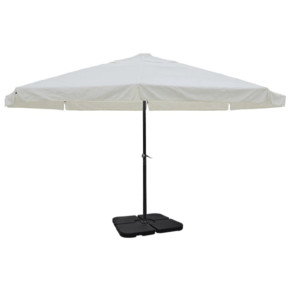 Umbrelă Soare Grădină Aluminiu cu Bază Portabilă - Alb