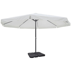Umbrelă Soare Grădină Aluminiu cu Bază Portabilă - Alb 2
