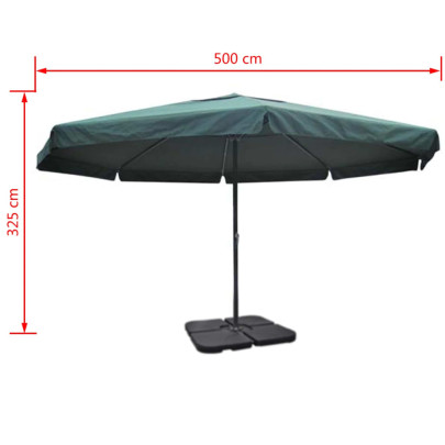 Umbrelă de soare din aluminiu cu bază portabilă - Verde