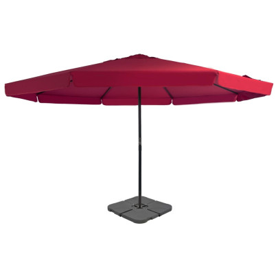 Umbrelă Garden Roșu cu Bază Portabilă - Protecție UV