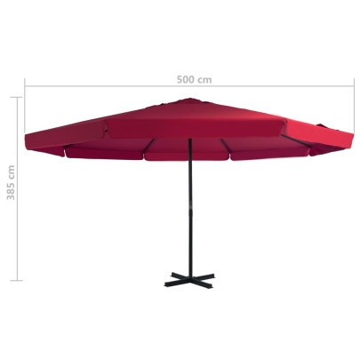 Umbrelă Garden Roșu cu Bază Portabilă - Protecție UV