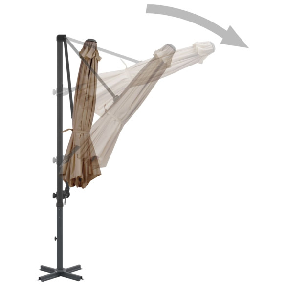 Umbrelă de grădină cu bază portabilă - Gri taupe | Livrare gratuită Umbrelă de grădină cu bază portabilă - Gri taupe | Livrare gratuită