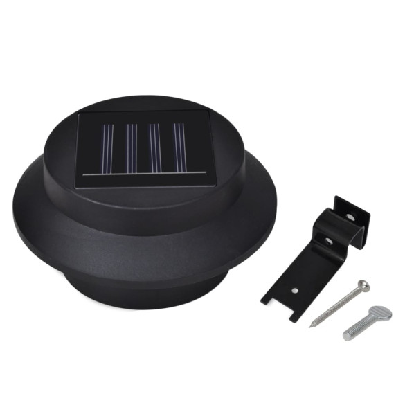 Set 12 Lămpi Solare Gard LED Negru | Iluminare Exterior