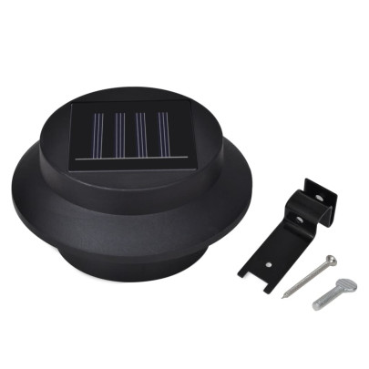 Set 12 Lămpi Solare Gard LED Negru | Iluminare Exterior