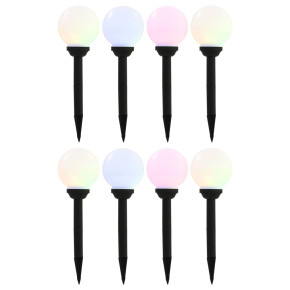 Lămpi Solare Exterior Sferice RGB - Set 8 Bucăți