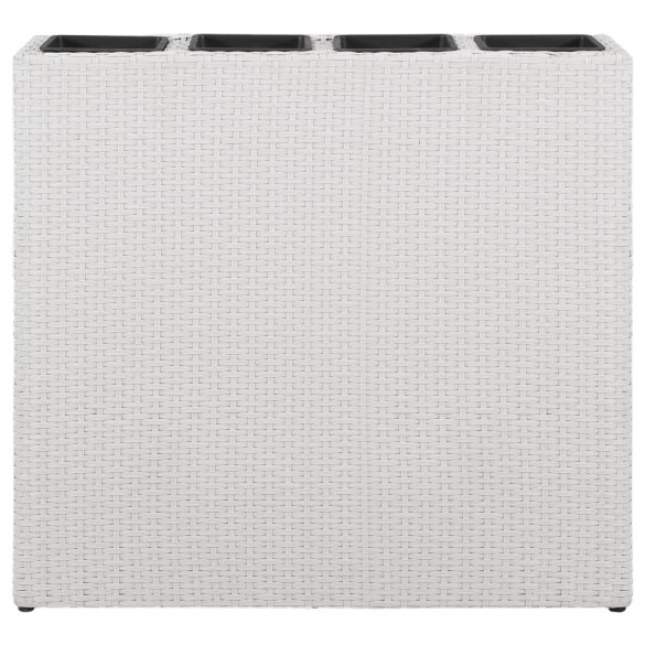 Set Jardiniere Ratan cu Ghivece - Alb - Livrare Gratuita