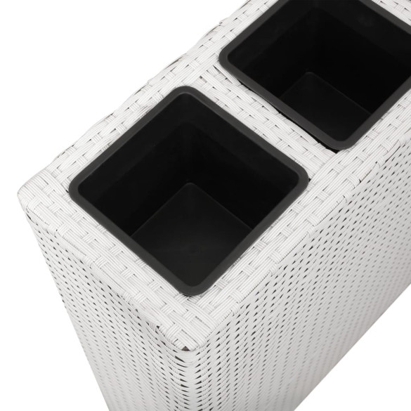 Set Jardiniere Ratan cu Ghivece - Alb - Livrare Gratuita