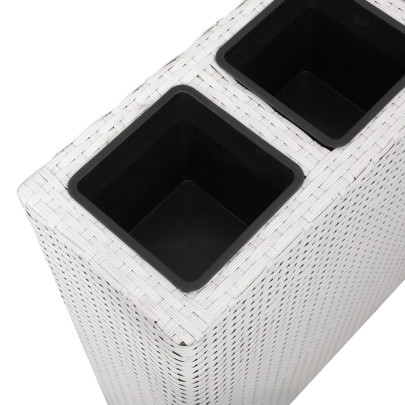 Set Jardiniere Ratan cu Ghivece - Alb - Livrare Gratuita