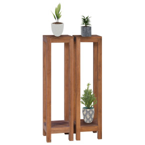 Suporturi Plante Lemn Tec - 2 Bucăți - 25x25x100 cm