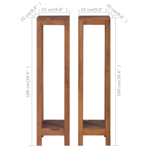 Suporturi Plante Lemn Tec - 2 Bucăți - 25x25x100 cm