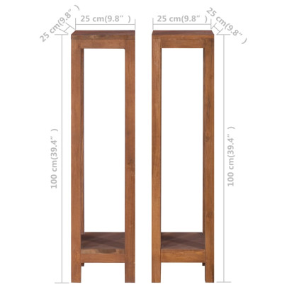 Suporturi Plante Lemn Tec - 2 Bucăți - 25x25x100 cm
