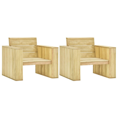 Scaune de grădină - 2 buc - 89 x 76 x 76 cm - lemn de pin tratat