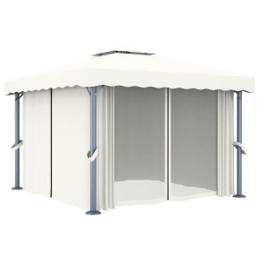 Pavilion cu Perdea Alb Crem 3x3m - Livrare Gratuita 2