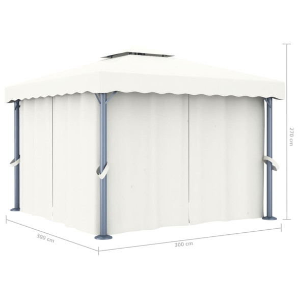 Pavilion cu Perdea Alb Crem 3x3m - Livrare Gratuita