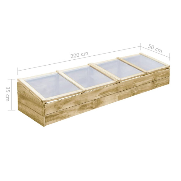 Seră gradina lemn pin - 2 bucăți 200x50cm - Livrare gratuită Seră gradina lemn pin - 2 bucăți 200x50cm - Livrare gratuită